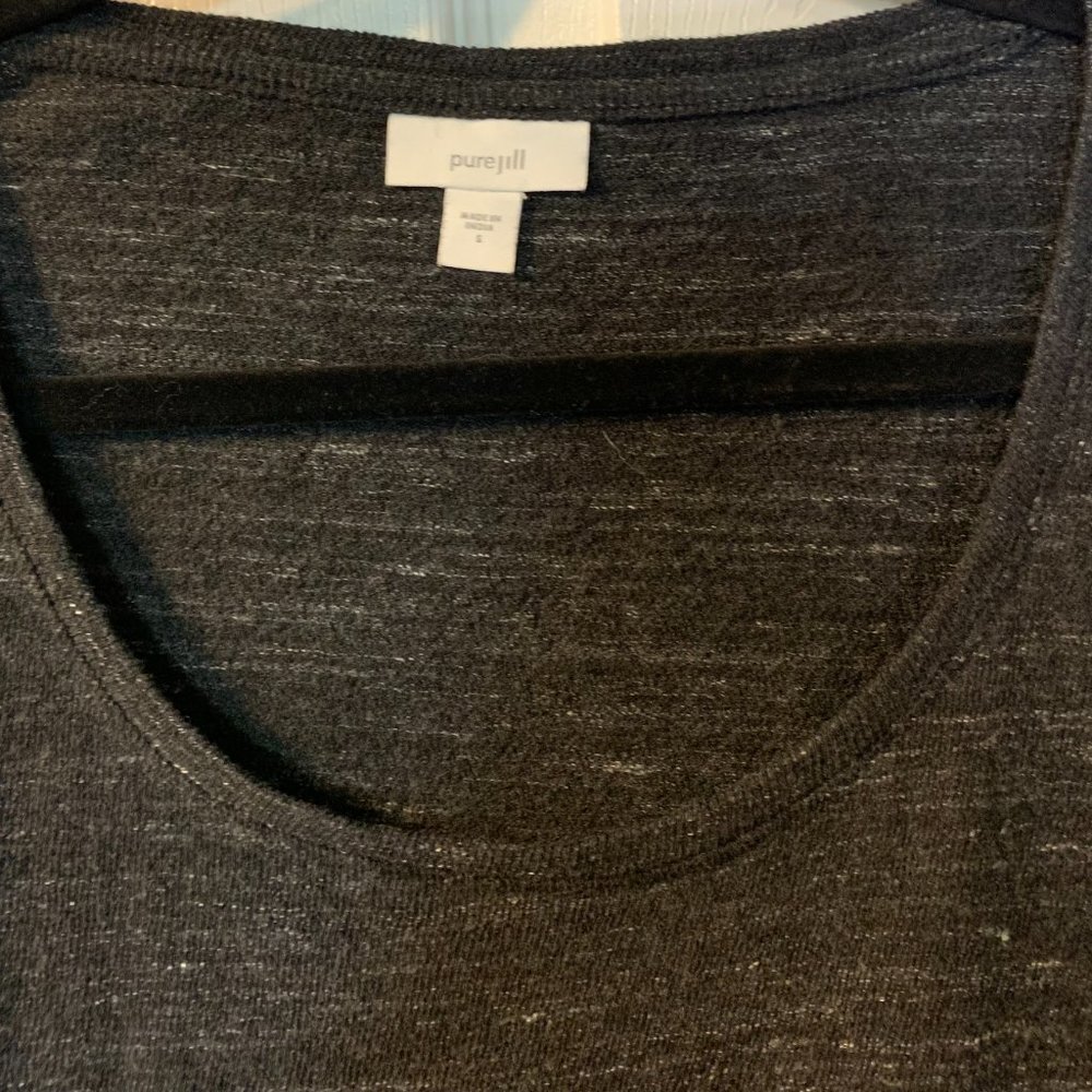 Pure Jill Cotton Shift Dress Size S Pockets Heather Dark Gray Minimalist Beach - Picture 3 of 7